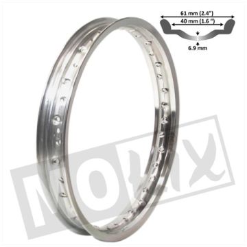 VELG UNI 1.60-16 WM (36 spaaks) CHROOM