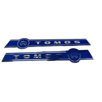 TOMOS Stickerset Tomos Chroom / Blauw 210 x 34mm
