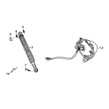 Achterlicht - achtertelescoop Sym XPRO 50 4-takt AC Euro 4