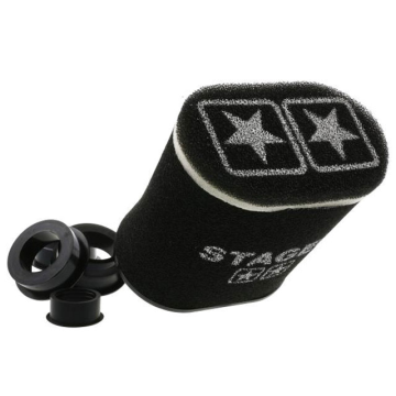 Luchtfilter Stage6 Dubbel laags Ovaal / Recht 28 t/m 55 mm Zwart