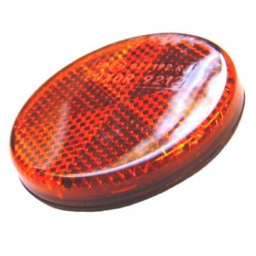 Reflector rond oranje M6 met moer Peugeot Buxy/Zenith/Speedaketype China AGM Grande Retro/Bella/Torino/Roma/Custom/Borsalino/Amaro/Classic/Aurora DMP