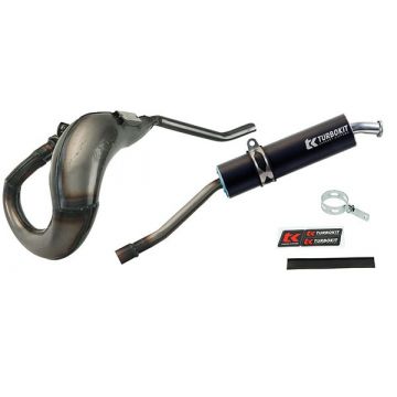 Uitlaat Derbi Senda / SX blank / zwart 2007-2018 links E-keur Turbo kit