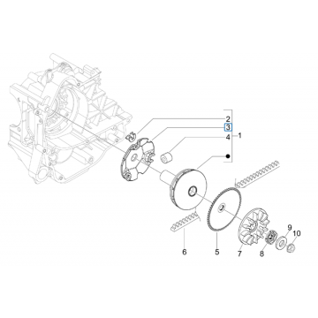 Variateur - V-snaar Vespa S 50 2-takt AC