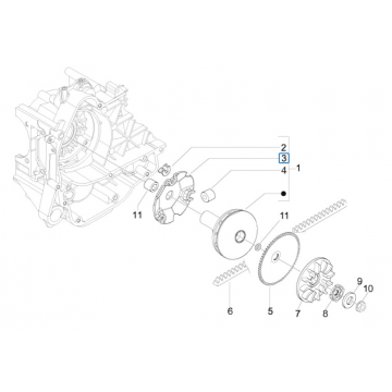 Variateur - V-snaar Vespa S 50 4-takt 4V AC