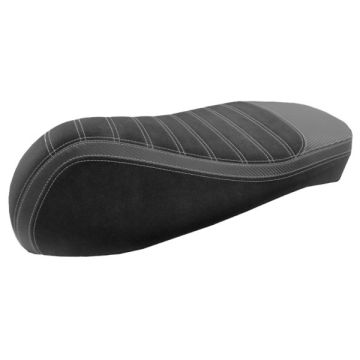 Buddyseathoes -JN SEATS- Vespa GTS 125-250-300cc 2009-> zwart/grijs alcantara streep