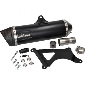 Uitlaat Piaggio Beverly 350 matzwart/carbon Leovince nero slip-on