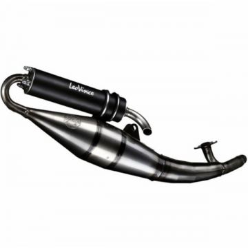 Uitlaat reverse e-keur Piaggio 2-takt blank/carbon Leovince tt black edition