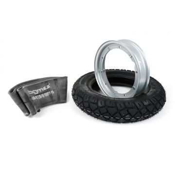 Velg met band compleet Vespa Heidenau K58 3.50 10 inch TL 59M (versterkt) velg 2.10-10 grijs
