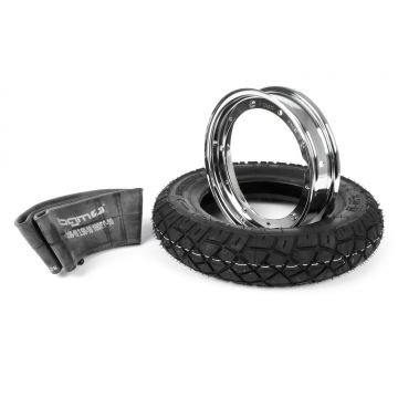 Velg met band compleet Vespa Heidenau K58 3.50 10 inch TL 59M (versterkt) velg 2.10-10 chroom
