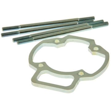 Afstandsspacer/dikke voetpakking cilinder 5mm  +  4 tapeinden Piaggio 2-takt aluminium 170.1000