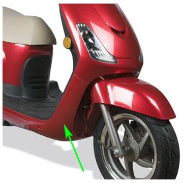 Onderspoiler / sideskirt Sym Fiddle rood origineel 64300-ala-000-rd