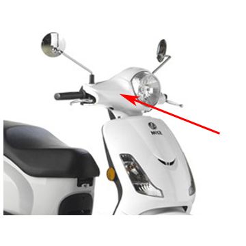 Stuurkap voor/boven Sym Fiddle wit origineel 53205-ala-000-wd