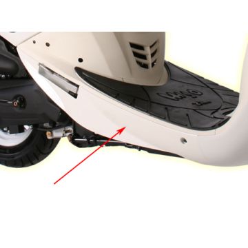 Zijscherm / motorscherm Sym Mio wit rechts. Origineel 83520-a7a-000-qa