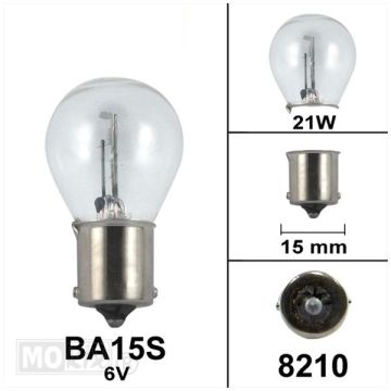 Lamp P21W BA15S 6V 21W-8210