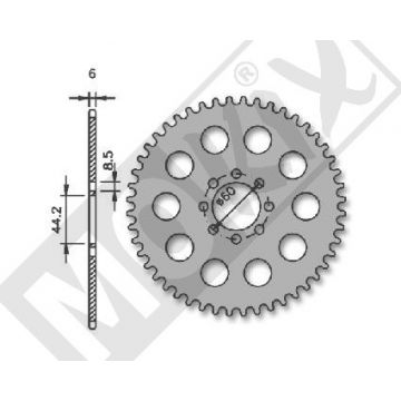 Achtertandwiel Yamaha DT50r 48 tands