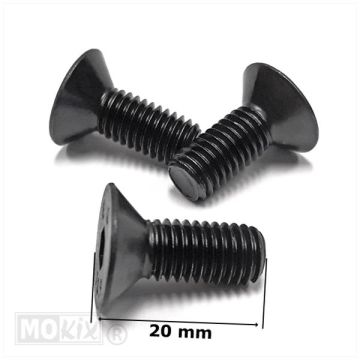 Remschijfinbusbout M8x20mm zwart verzonken 3 stuks universeel