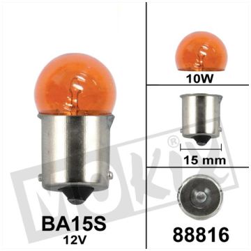 Lamp R10W BA15S 12V 10W oranje-88816