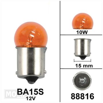 Lamp R10W BA15S 12V 10W oranje-88816