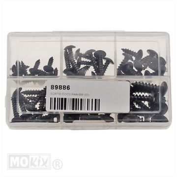 Assortimentsdoos parkers universeel 60 stuks (10 stuks ieder M3x10mm/M4x12/M5x12/M3.5x16/M4x20/M5x20)