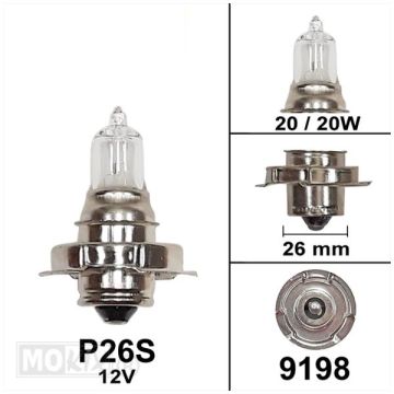 Lamp S3 P26S 12V 20W kraag-9198