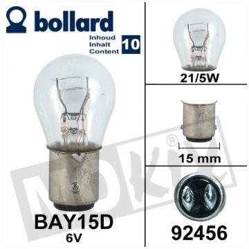 Lamp 6V 21/5W BAY15D 10 stuks