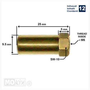 Uitlaatmoer Puch Maxi lang 12 stuks