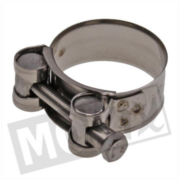 Uitlaatklem bocht 36-39mm (20mm) M6 RVS Silex