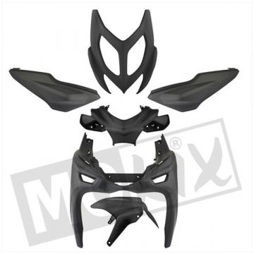 Kappenset Yamaha Aerox/MBK Nitro nieuw model  2013→ matzwart 6-delig