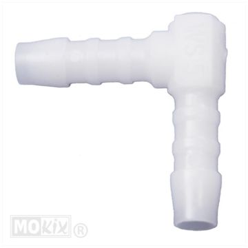 benzine-olieslangverbinder haaks 90 graden 5mm wit