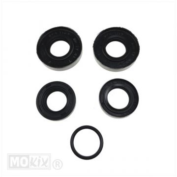 Keerringset Puch Monza/X50 5-delig 2x 17x35x7 DFD / 1x 17x28x7 DFD / 1x 16x28x7 DGS / 1x O-ring 17.3x2.4 SP
