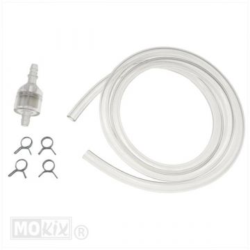 Benzineslang/filter kit diameter 5x8 PVC transparant 100cm Supertec