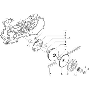 Variateur - V-snaar Piaggio Fly 50 2-takt AC