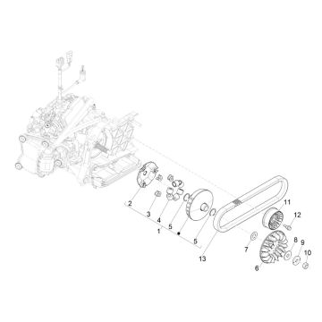 Variateur- V-snaar Piaggio MP3 300 HPE / 300 HPE Sport ABS Euro 5  2020-2022
