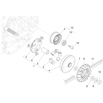 Variateur- V-snaar Piaggio Beverly 125 RST 4V IE Euro 3 2010-2015