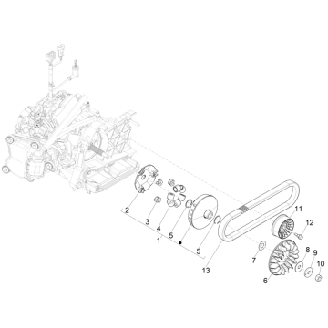 Variateur- V-snaar Piaggio Beverly 300 4V HPE ABS Euro 5 2021-2022