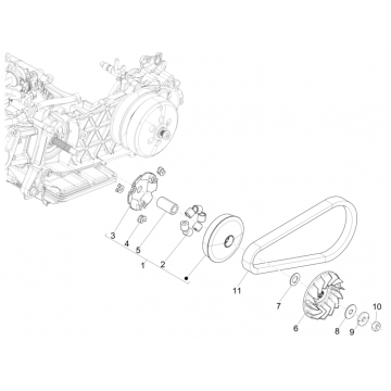 Variateur- V-snaar Vespa GTS 125 ABS Euro 5  2021