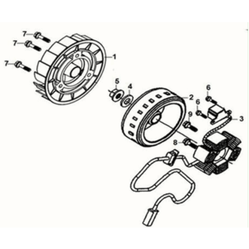 AC. gen assy Sym Fiddle IV 125i LC ABS E5 2020-2021
