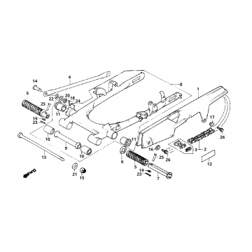 Achterbrug Honda MB50/MB80