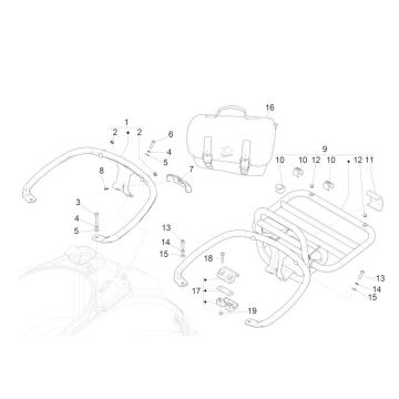 Achterdrager - Handgreep passagier Vespa GTS 125 IE