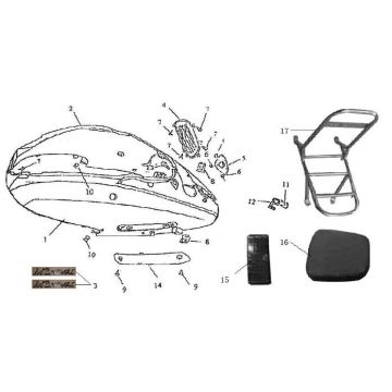 Motorschermen - Achterdrager Lintex Retro 125