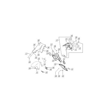 Achterlicht - Achterspatbord Kymco Super9 50 2-takt AC 2003-2007 zilver - zwart