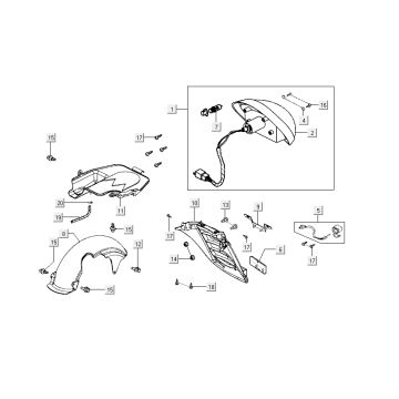 Achterlicht - Achterspatbord Kymco Sento 50 4-takt bruin