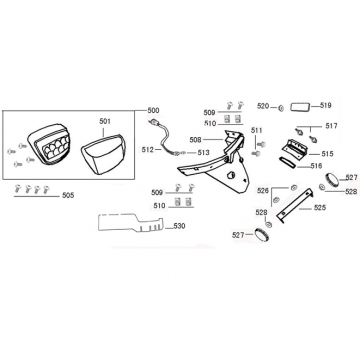 Achterlicht - Achterspatbord China VX50 flat mat antraciet
