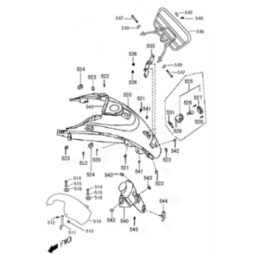 Achterlicht - Achterspatbord Giantco Venus I bruin