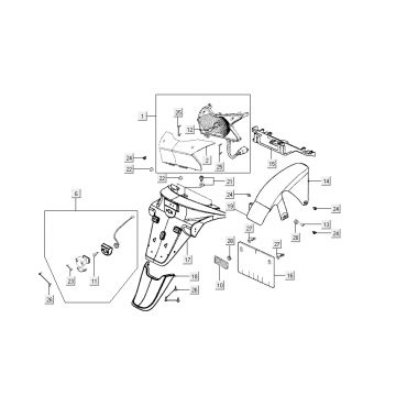 Achterlicht - Achterspatbord Kymco Grand Dink 2-takt antraciet