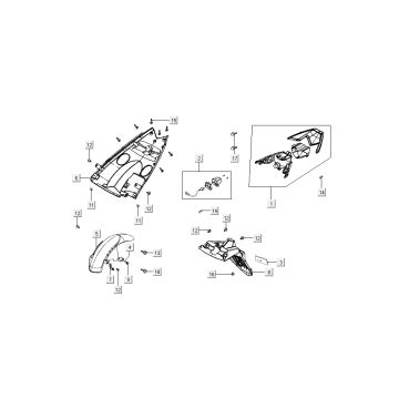 Achterlicht - Achterspatbord Kymco Super8 50 4-takt 2009→ Blauw