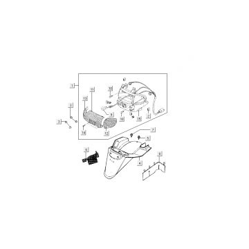 Achterlicht - Achterspatbord Kymco Dink AC 2-takt Zilver