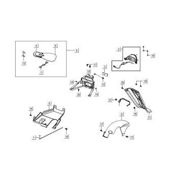 Achterlicht - Achterspatbord Kymco Agility FR 12" 4-takt Euro 4 bruin