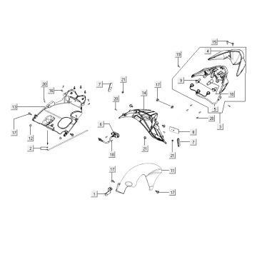 Achterlicht - Achterspatbord Kymco Agility RS 4-takt wit 11