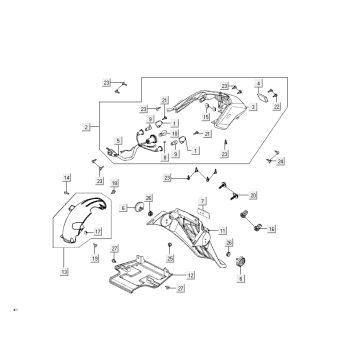 Achterlicht - Achterspatbord Kymco New Dink 4-takt zwart metallic
